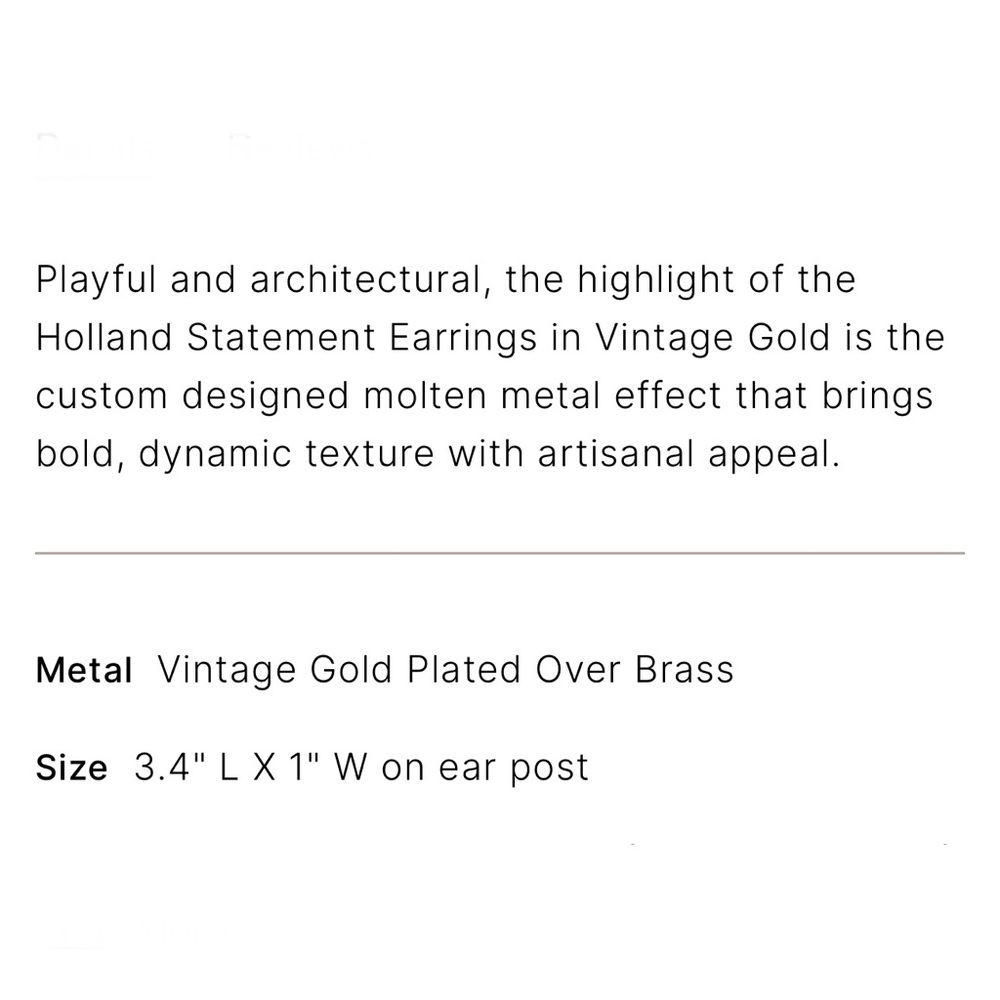 Kendra Scott “Holland” statement earrings - 💫 Vintage Gold 💫 Sold out online! - Picture 7 of 7